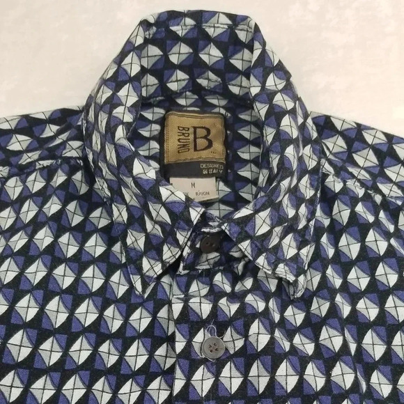 Bruno Men's Medium 100% Rayon Shirt Short Sleeve - Picture 1 of 8